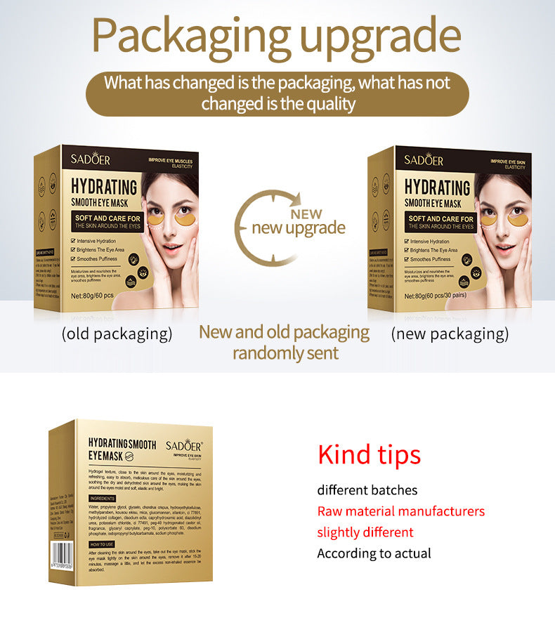 Eye Mask Box Set SADOER Hydrating and moisturizing eye care products Cross-Border Foreign Trade Live Wholesale