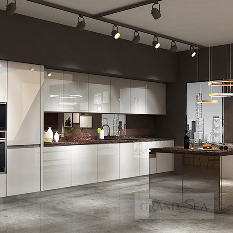 Free Design China Made Ready to Assemble Modular Kitchen Cabinet Furniture Modern Black Kitchen Cabinets Wooden