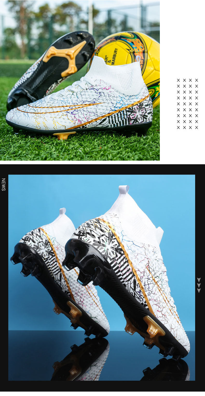 New high-top soccer shoes for men and women AG Spike TF Broken Nail Youth Student Grassland Competition Training Shoes