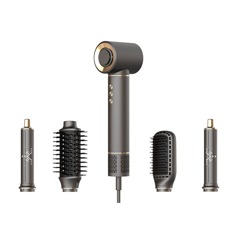 фенHigh-Speed Hair Dryer Strong Wind Power Household Negative Ion Curling Automatic 5-in-1 Hair Dryer Comb