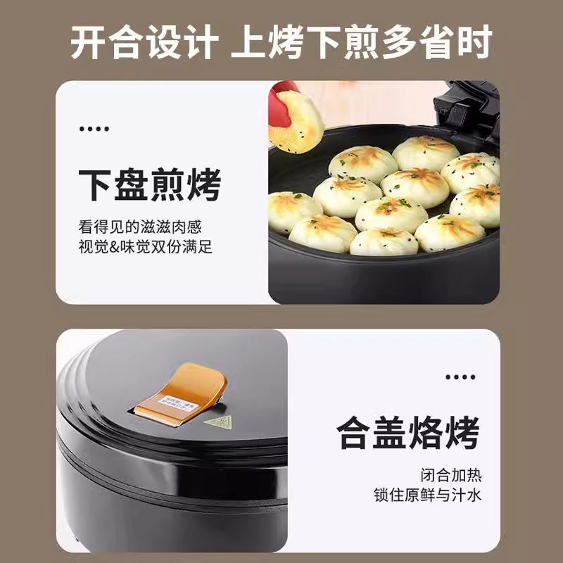 Wanlida Electric Griddle for Home Use, Double-Sided Heating Electric Frying Pan, Deepened Electric Baking Pan, Pancake Pan, Steamed Bun Pan, Double-Sided
