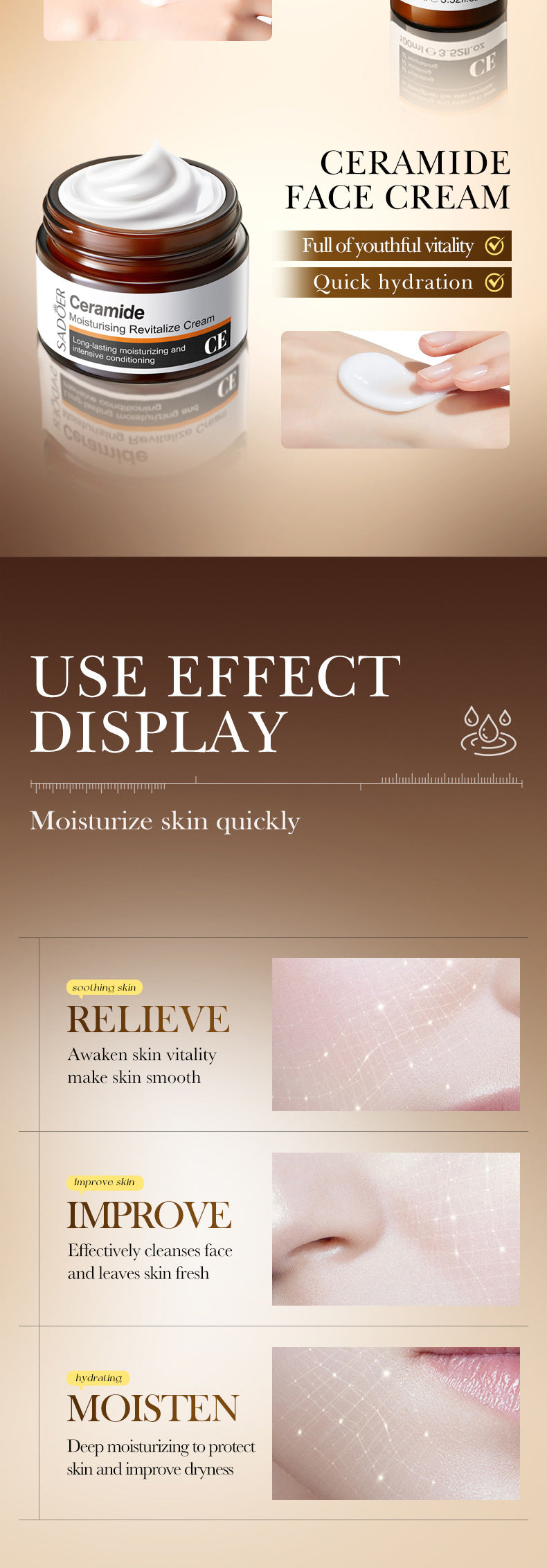 Ceramide Moisturizing and Brightening Set SADOER Moisturizing and Hydrating Set Box Cross-Border Wholesale