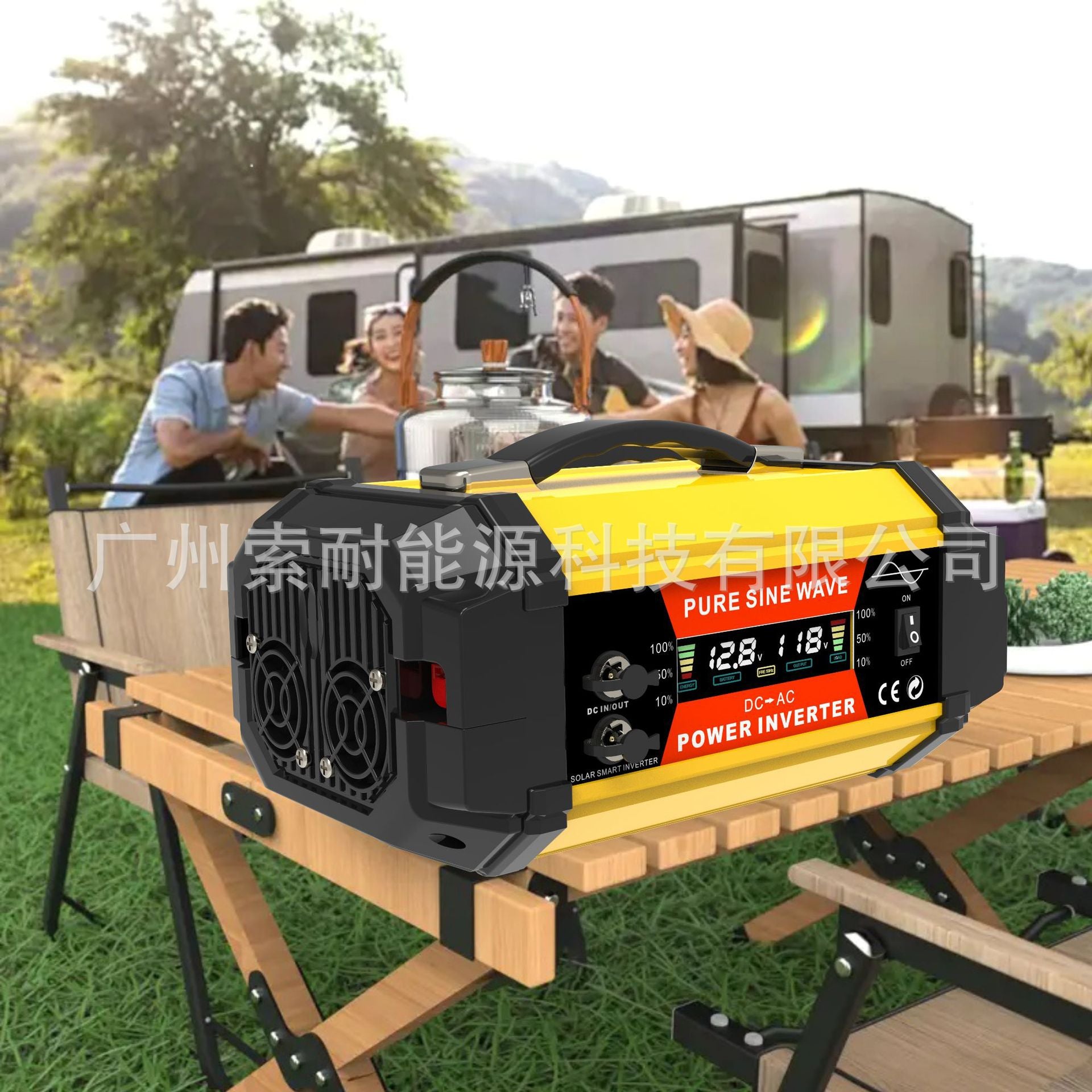 European standard socket pure sine wave inverter500W/800W/1000W 12V Turn230V Double USB Double Type-C