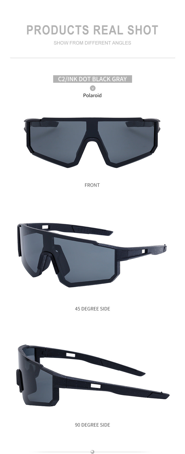 Outdoor Cycling Windproof Sunglasses for Men and Women, European and American Style One-piece Mountaineering Polarized Sunglasses Wholesale sunglasses