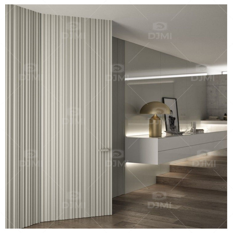 DJMI Invisible Flush Mounted High-End Secret Room Wooden Doors Internal Concealed Integrated Frameless Hinged Hidden Door
