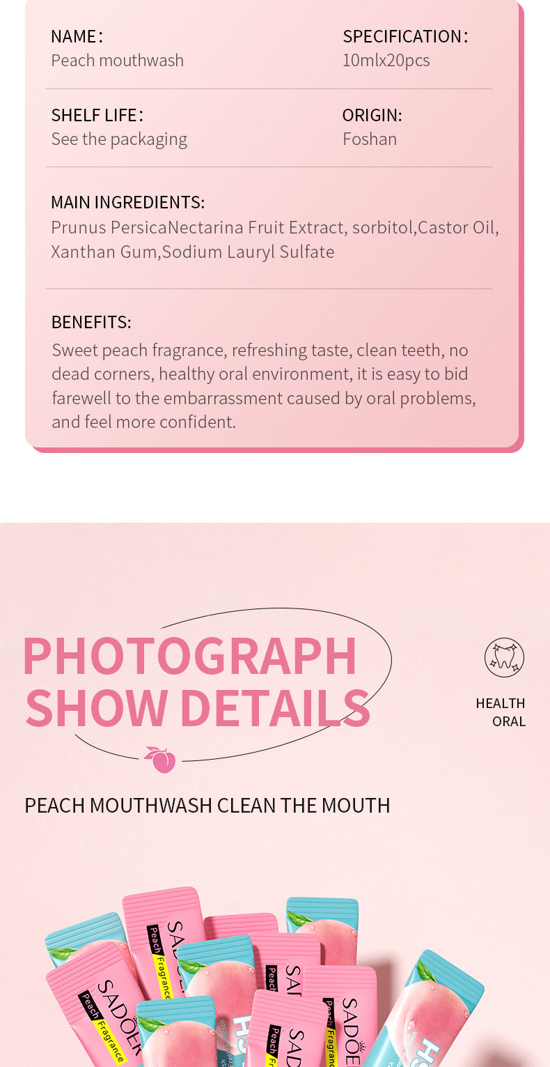 H Full English Mouthwash Box Set SADOER Disposable Portable Oral Cleaning  Wholesale