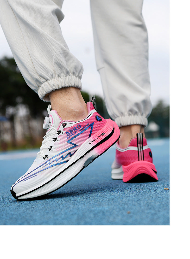 Red Rabbit8pro Button Student Sports Shoes for Men and Women, Carbon Plate Lightweight Shock-Absorbing Running Shoes, Candy Colors