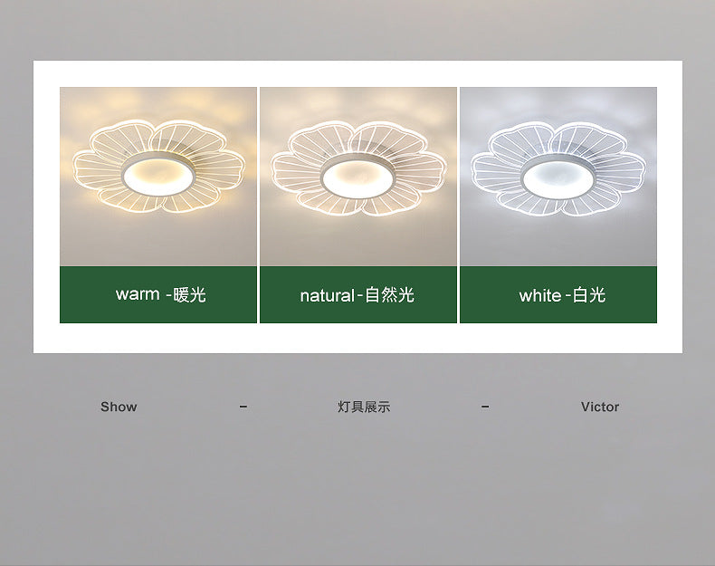 Nordic Flower Bedroom Light Ceiling Lamp Modern Simple Ultra-thin Round Lamp Creative Internet Celebrity Personality Lighting
