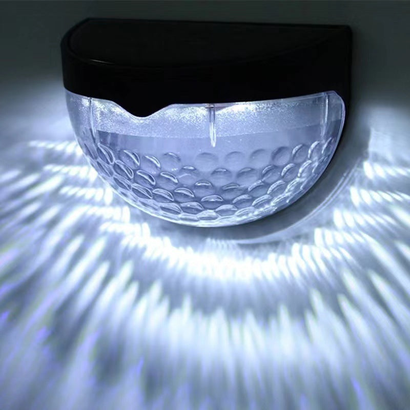 Solar Fence Light Semi-circular Step Light6LED Garden Balcony Wall Lamp Fence Courtyard Decorative Wall Lamp Outdoor