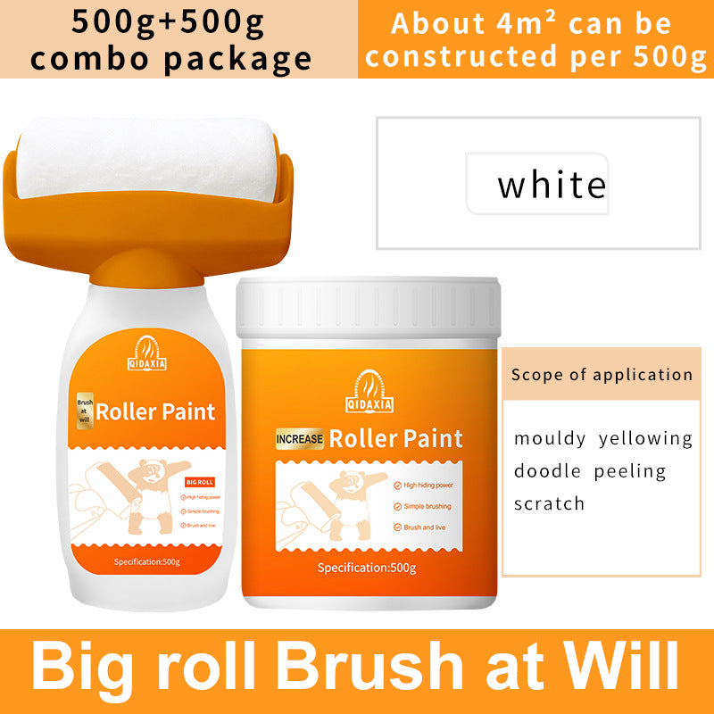 Orange Wall Large Roller Brush Repair Paint Water-Based Odorless Latex Paint Graffiti Cover Wall Roller Paint