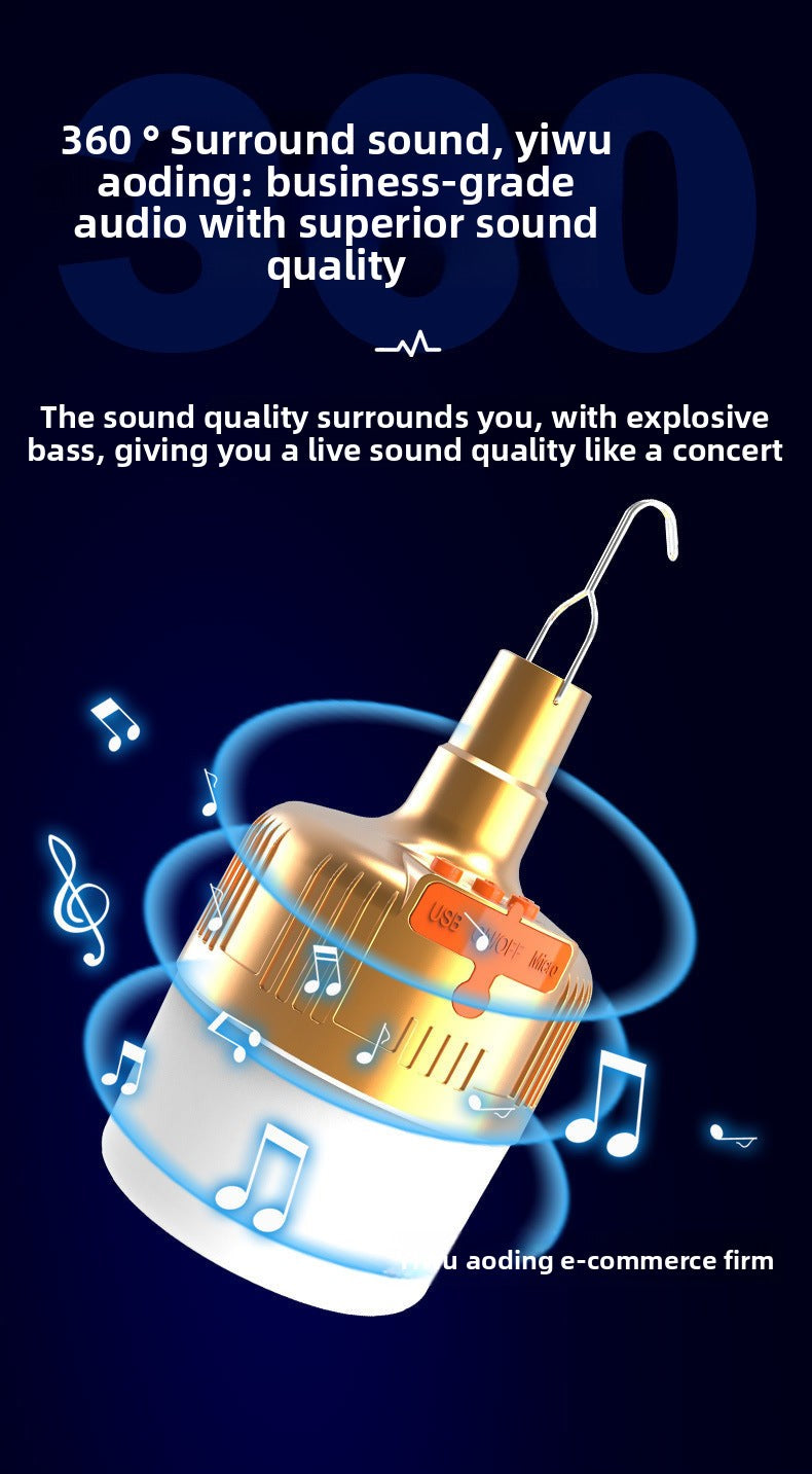 2022New Outdoor Tent Light Bluetooth Speaker Camping Light Camping Light Mobile Phone Emergency Charging Home Lighting