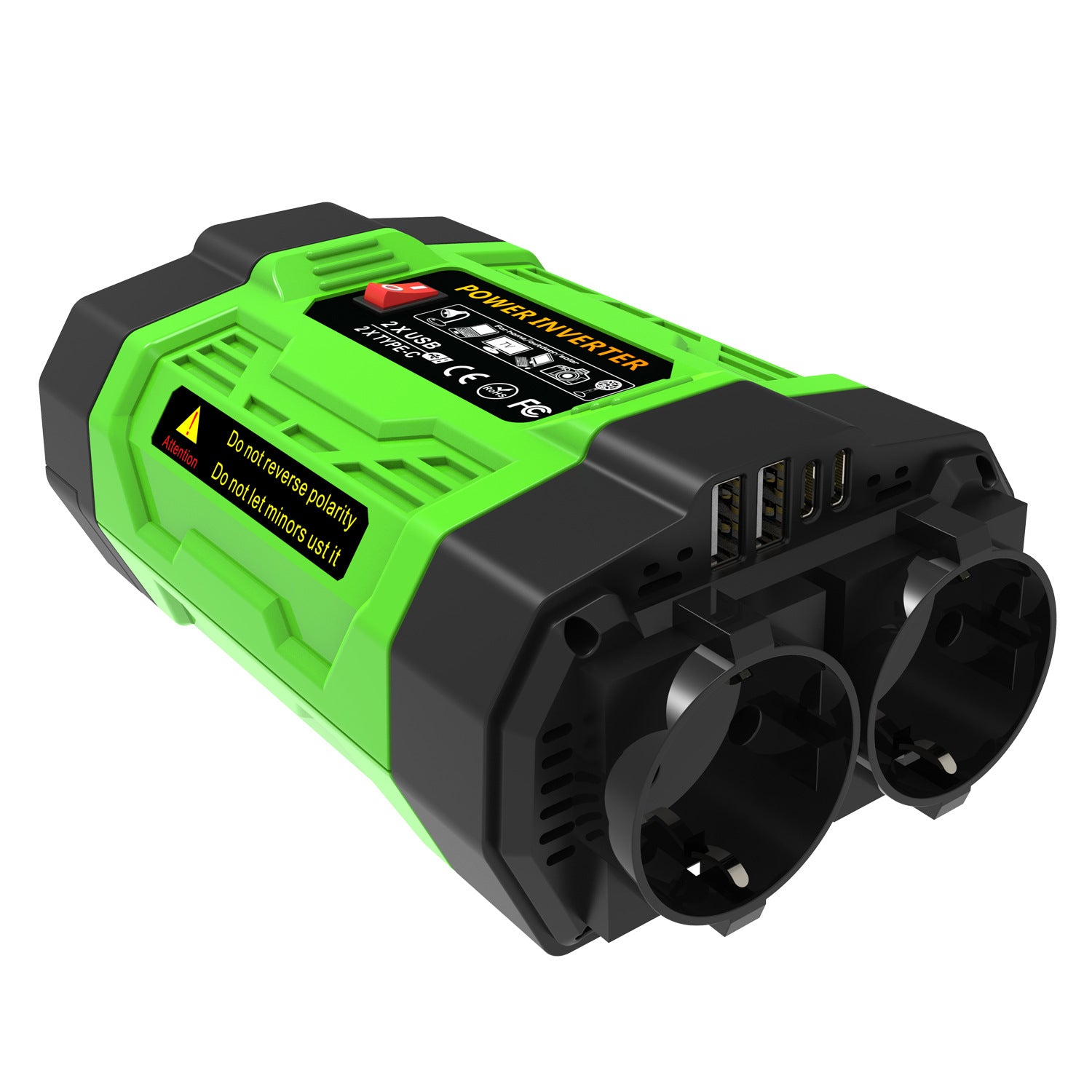 Vehicle Inverter200W300W600W12V Turn110V/220V With dual sockets USB/Type-C Converter