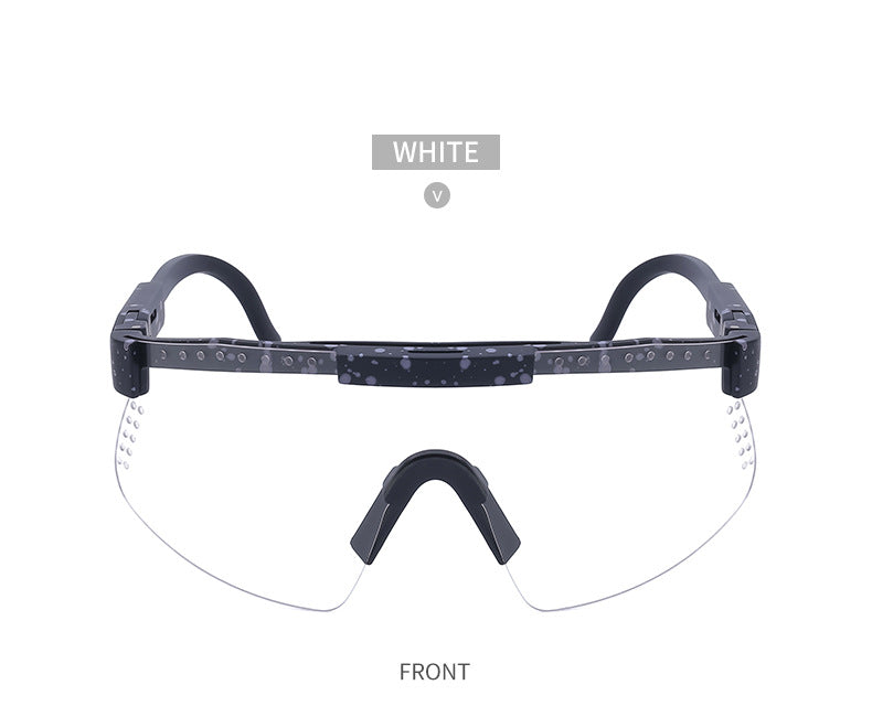 European and American Colorful Sunglasses Outdoor Cycling Windproof Sunglasses Men and Women One-piece Lens Sports Anti-ultraviolet Glasses