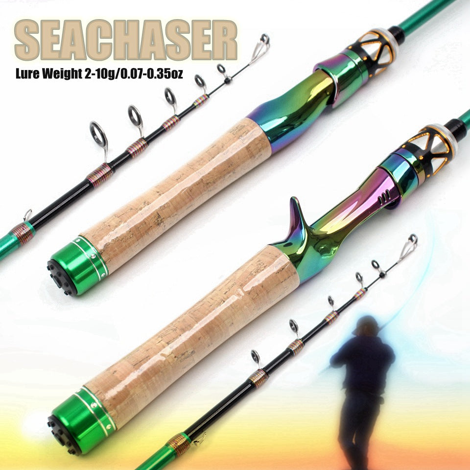 E-commerce Ultra-short Carbon Fiber Shrink UL Portable Lure Rod Electroplated Telescopic Stream Lure Rod