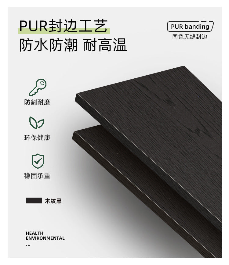 Solid Wood Sliding Door Bedroom Wardrobe Italian Minimalist Black Glass Door Modern Simple High-Grade Oak Storage Closet