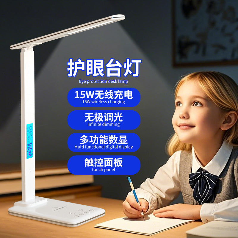 Foldable Perpetual Calendar Desk Lamp Student Dormitory Study Reading Lamp Wireless Charging Bedroom Bedside Lamp  Wholesale