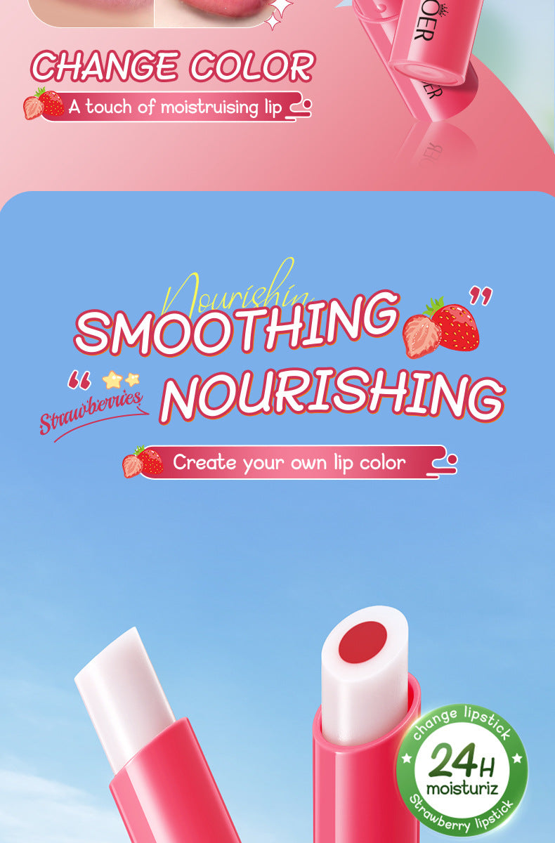 Full English Fruit Filled Temperature Changing Lip Balm SADOER Hydrating Moisturizing Temperature Changing Lip Balm for Foreign Trade