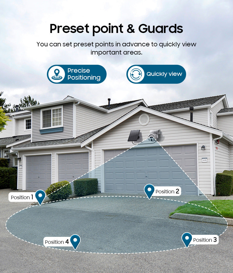 4G Solar Camera Camera6MP High Definition Full Color Camera122x Zoom Outdoor Surveillance Dome Camera