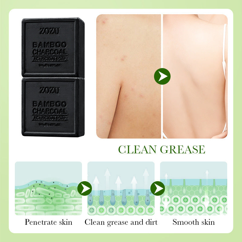 Bamboo Charcoal Soap100g ZOZU Cleansing, bathing, moisturizing essential oil soap  foreign trade wholesale