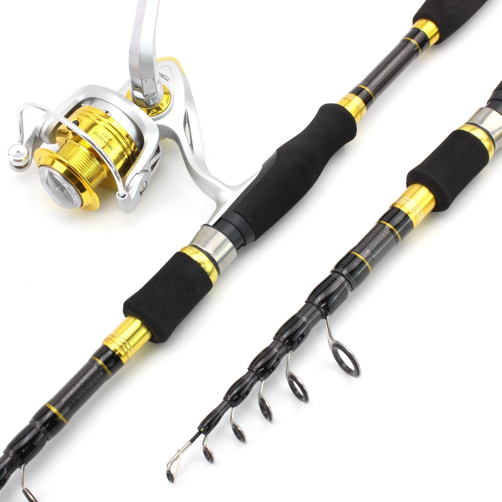 1.8Miluya Rod Set Ultra Short Telescopic Fishing Rod Spinning Reel Combo Amazon FBA Overseas Warehouse Fishing Gear