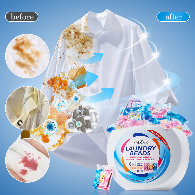 Full English Laundry Pods SADOER Deep Cleaning Clothes Clean Laundry Detergent  Foreign Trade Wholesale