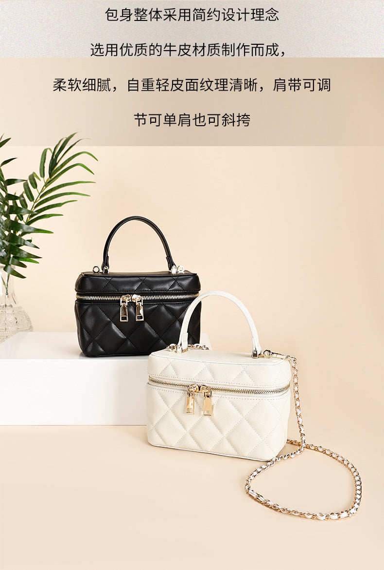 Korean Style Fashion Handbag for Women New Simple Embroidery Small Square Bag2024Spring and Summer Trendy Crossbody Bag