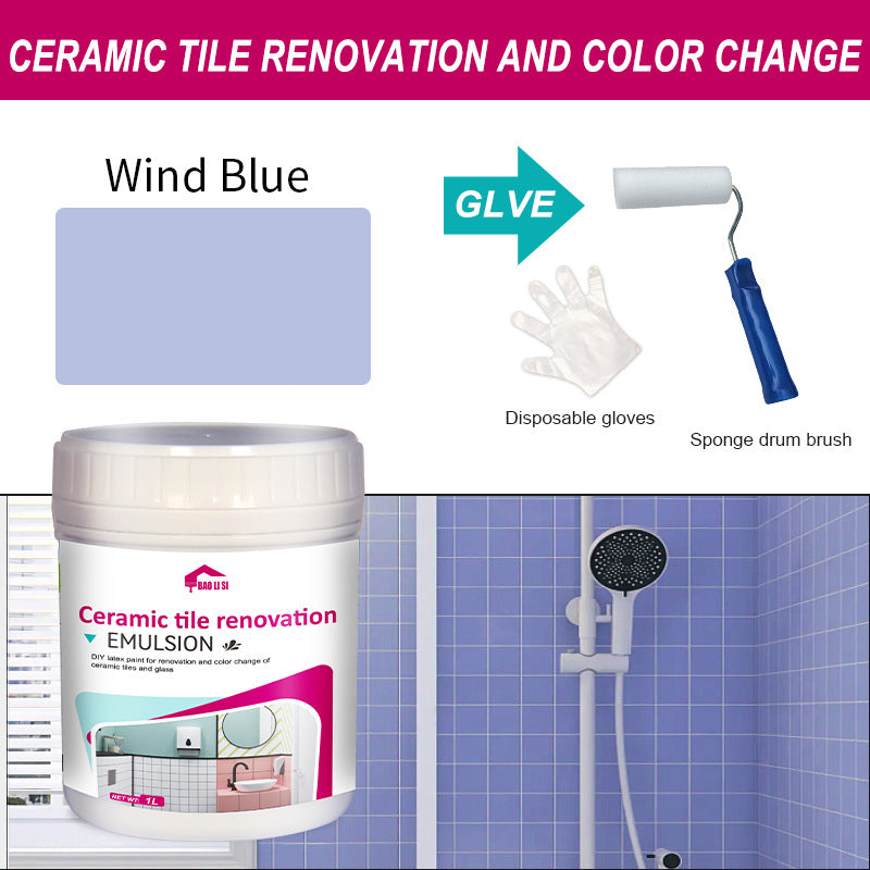 Water-Based Tile Paint Bathroom Floor Tile Color Change Renovation Coating Toilet Glass Wear-Resistant Waterproof Paint Matte