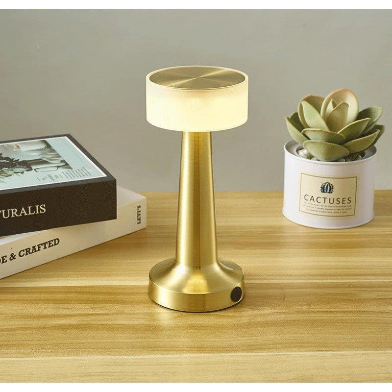 USB Rechargeable Eye Protection Bedside Table Lamp Bar Qingba Hotel Atmosphere Touch Night Light LED Metal Table Lamp