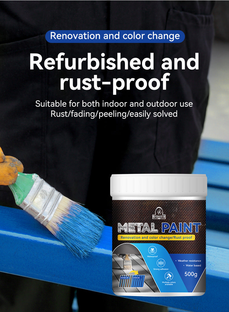 Water-based Anti-rust Paint Metal Paint Rust-free Iron Rust Metal Paint Color Steel Tile Renovation Rust Fixing Agent Multi-color Metal Paint