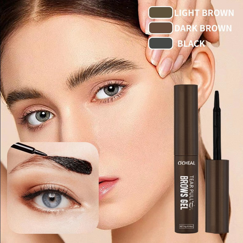 Ouqianya Peel-off Eyebrow Dye Cream Waterproof Sweatproof Long-lasting 3D One-line Eyebrow Packaging