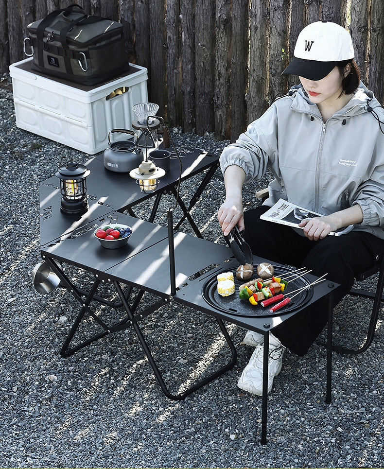 Multifunctional Patchwork IGT Tactical Table Outdoor Portable Folding Table Camping Equipment Splicable Lightweight Table