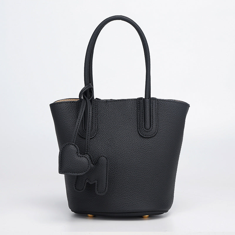 Korean Style Basket Handbag for Women, Versatile Bucket Crossbody Bag, Spring and Autumn Textured Trendy Shoulder Bag for Women