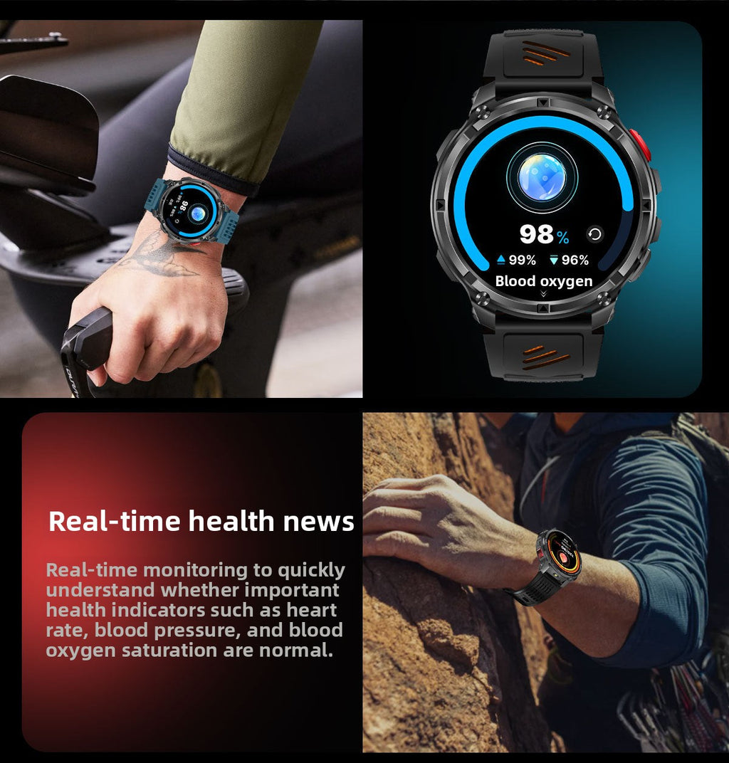 HT33Smart Watch Bluetooth Call True Heart Rate Step Count Sleep Monitoring Compass Deep Waterproof Sports Three-Proof