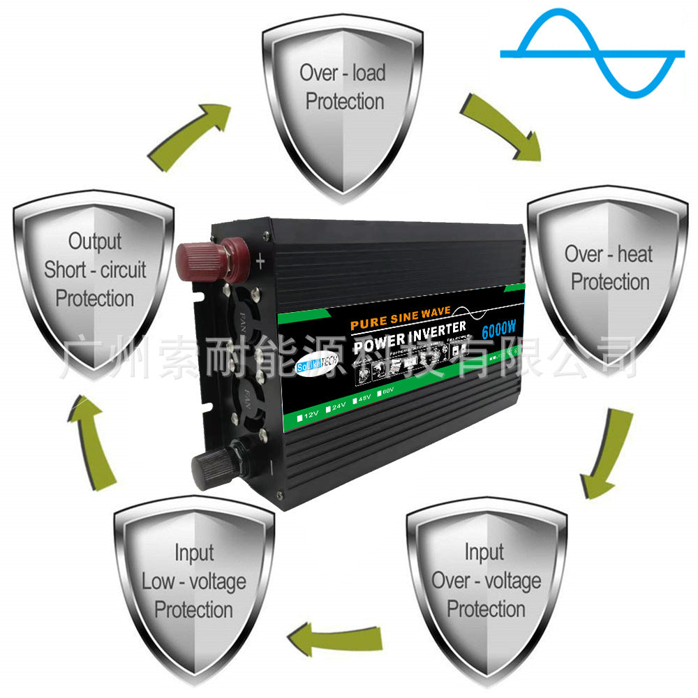 Automotive Pure Sine Wave Inverter1300W Outdoor Adapter Converter12V24V48V60V Turn110V220V