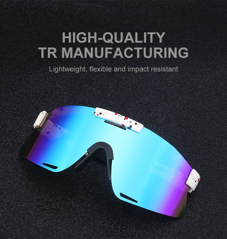 New European and American Style Colorful Outdoor Cycling Windproof Sunglasses for Men and Women Integrated Sports Sun Protection Sunglasses