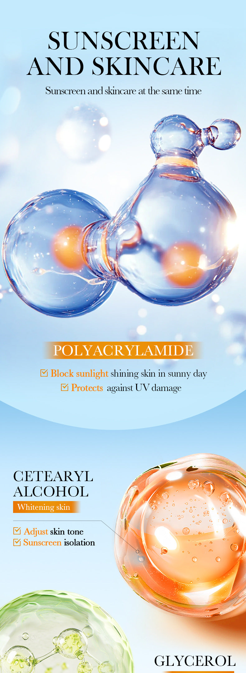 Cross-border Snail Whitening Sunscreen60g Restructured Collagen Hydrating Moisturizing Sunscreen Cream Export Manufacturer Wholesale