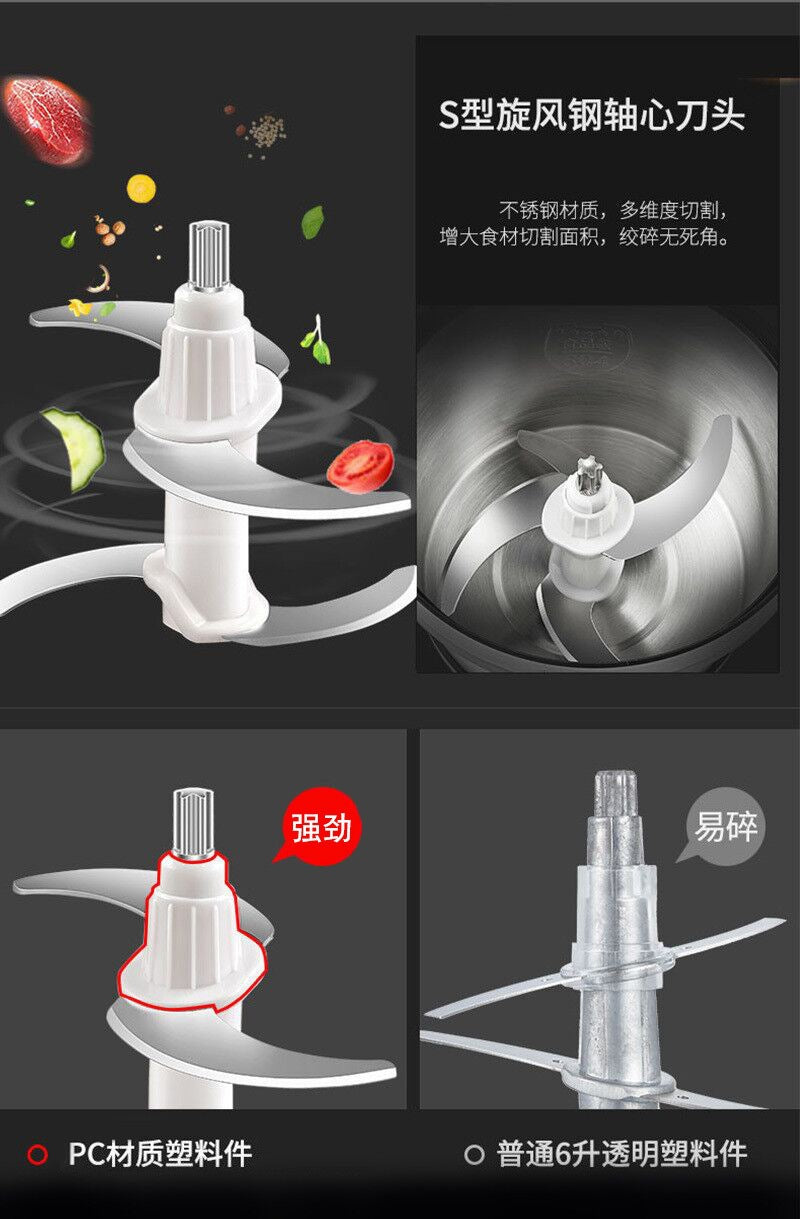 Fufumachine15L Meat Grinder Vegetable Chopper Garlic Press Multi-Functional Stainless Steel Blender Baby Food Processor