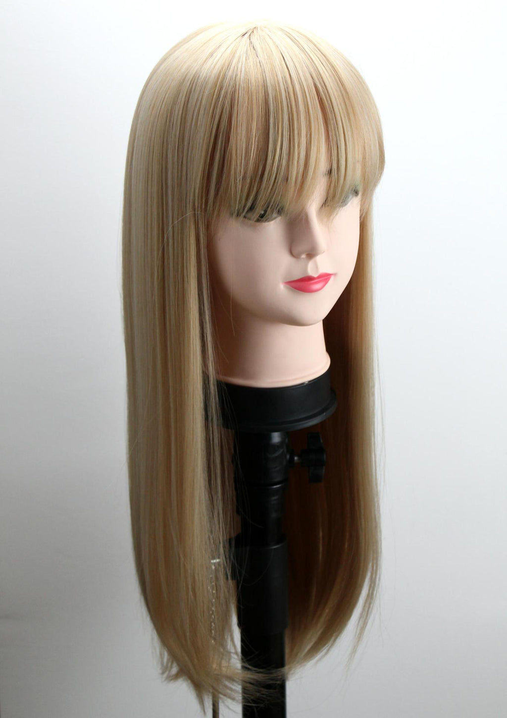 High-Temperature Fiber Wig for Women, Realistic Long Hair, Middle Part, Long Straight, Natural and Lifelike, Two-Tone Full Head Wig wigs