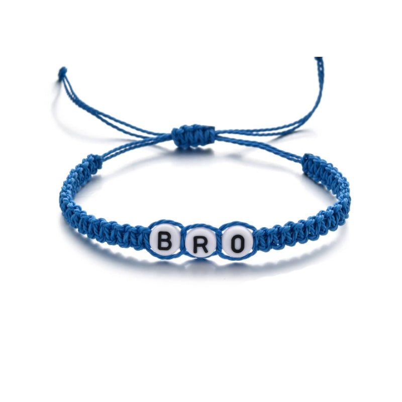 Friendship Handmade Woven Bracelet Gift for Loved Ones Stretchable Wrapped Bracelet sister Letter Braided Bracelet