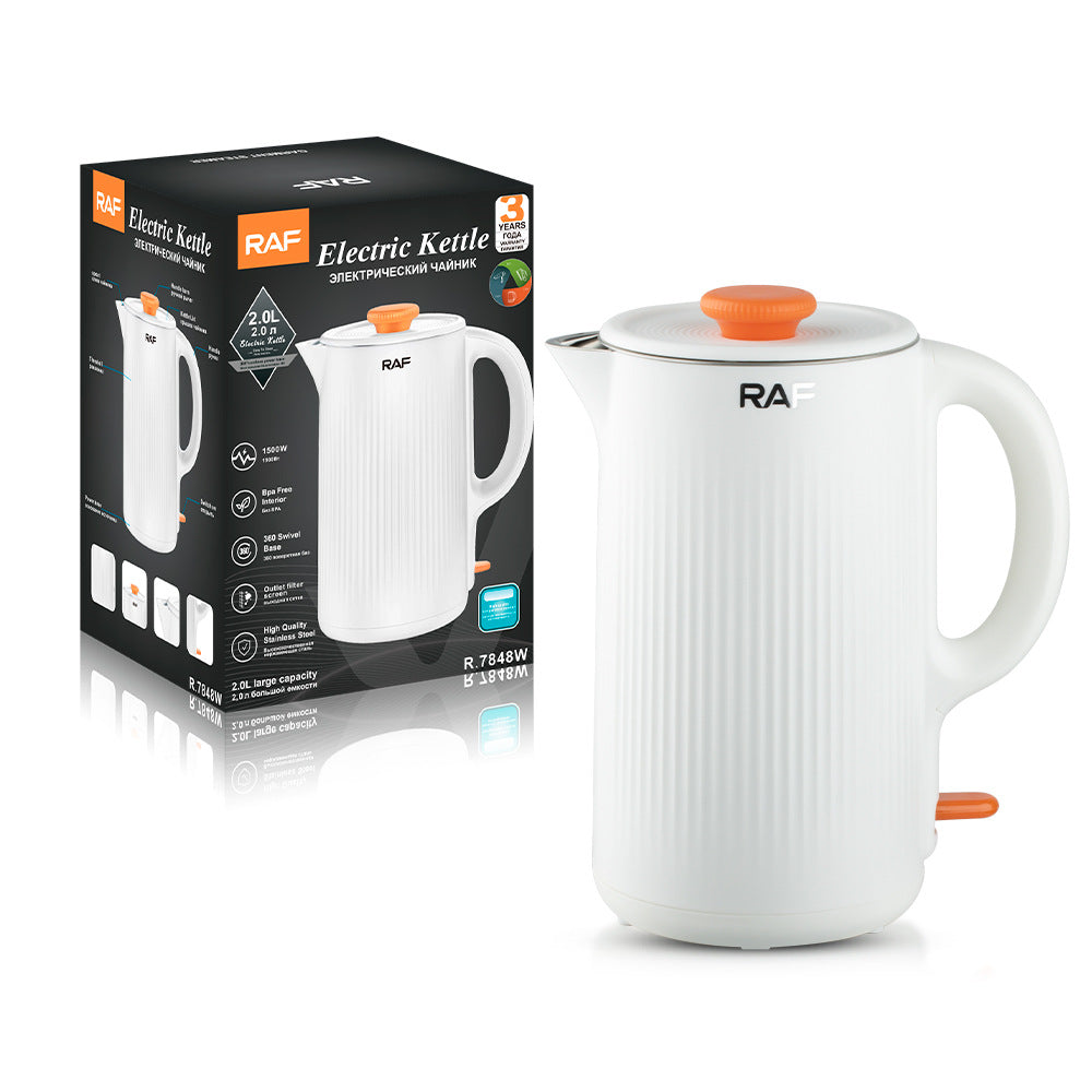 RAF European Standard Electric Kettle Household Food Grade304Seamless Stainless Steel Anti-Dry Boiling Kettle2L