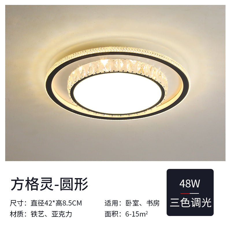 Wholesale Large Living Room Lamp2025New Year's Light Luxury Crystal led Ceiling lamp simple modern elegant bedroom lighting fixture