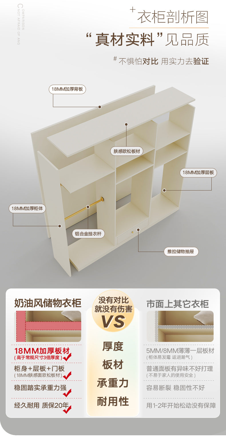 Custom Solid Wood Door-to-Ceiling Wardrobe2024Bestselling Home Bedroom E0Grade European Pine Board Storage Cabinet Furniture