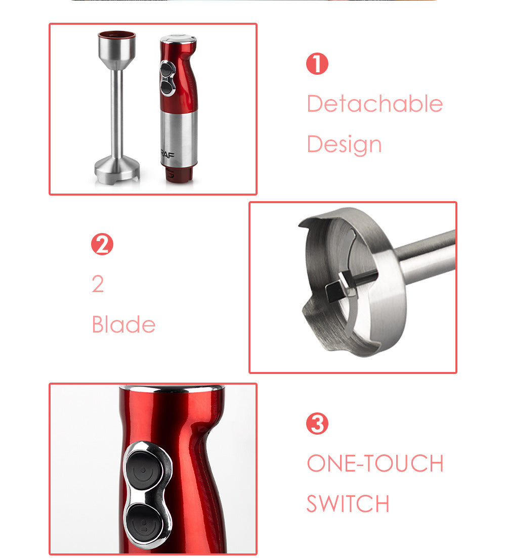 European Standard Fruit Juicer Food Processor Stainless Steel Electric Blender Single Stick Small Kitchen Appliances