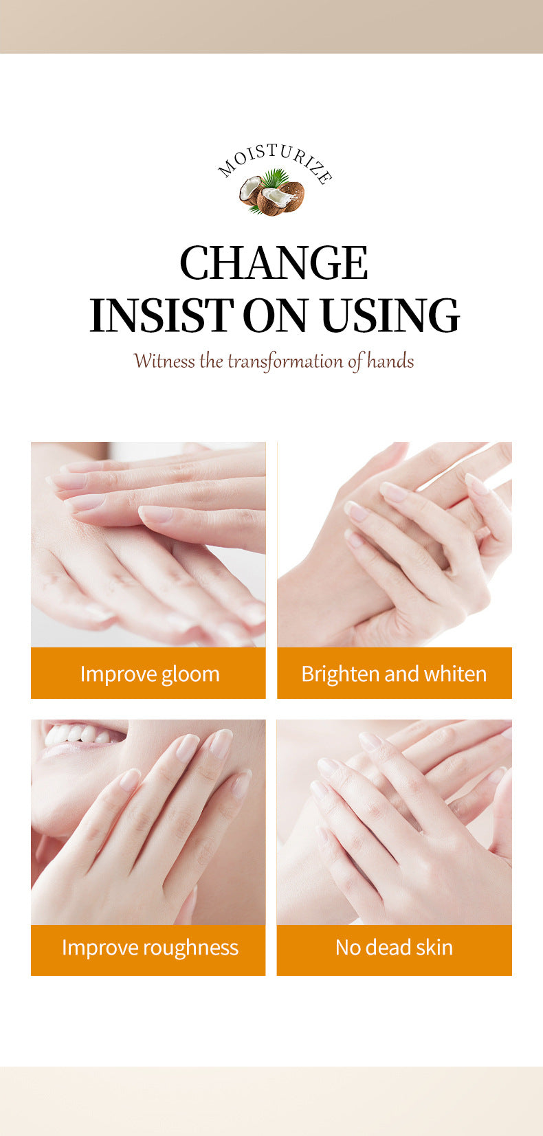 Full English Coconut Hand Cream SADOER Hydrating, moisturizing, anti-chapping, nourishing hand cream for  foreign trade wholesale