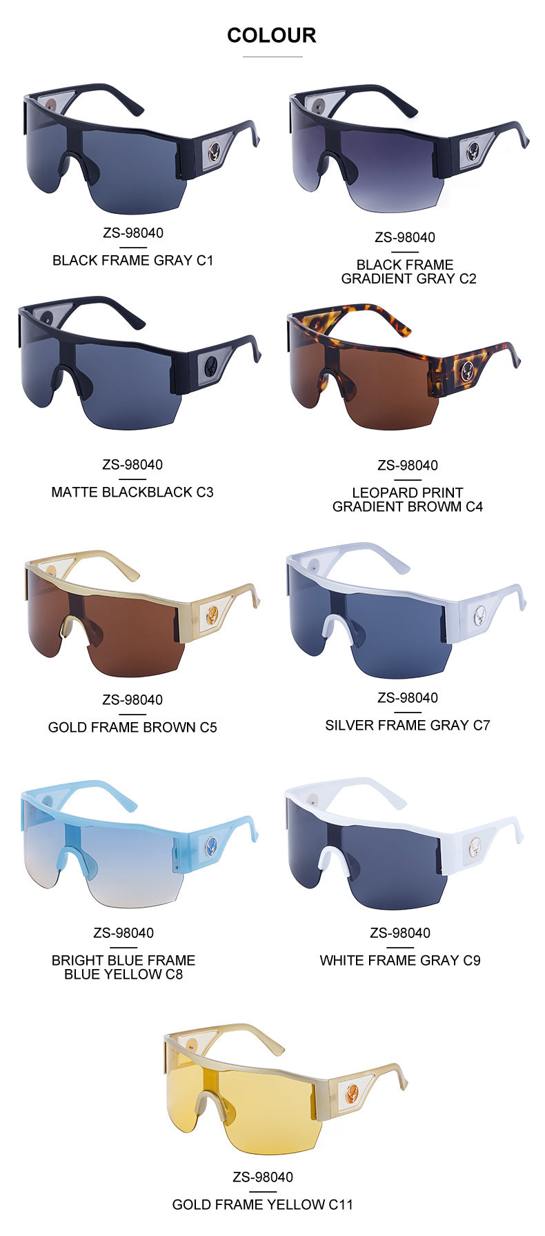 Y2K Millennium Integrated Cycling Sports Sunglasses for Women, European and American Style, Large Frame, Windproof, Half Frame Sunglasses