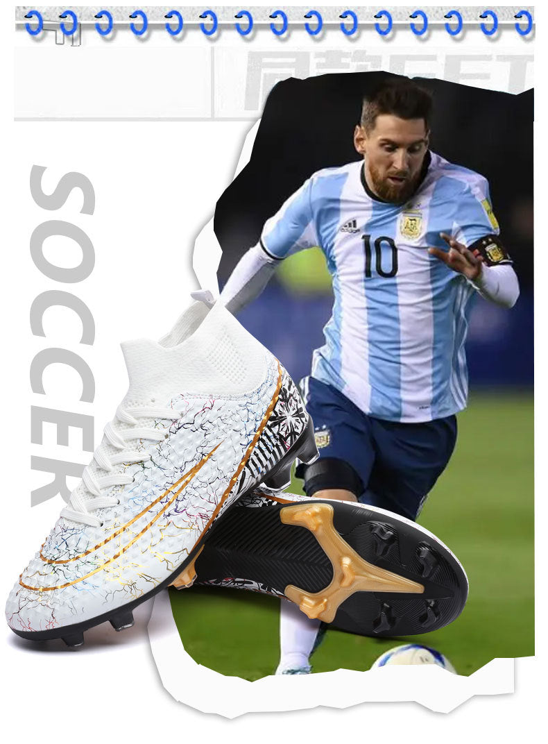 New high-top soccer shoes for men and women AG Spike TF Broken Nail Youth Student Grassland Competition Training Shoes