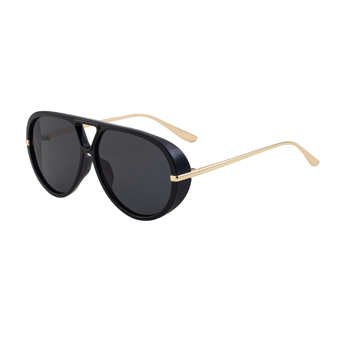 2025New European and American Style Toad Sunglasses for Men, Double Bridge Aviator Glasses, Outdoor Sun Protection Sunglasses for Men
