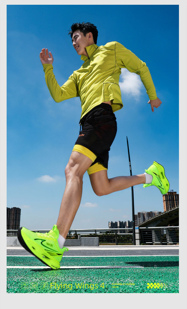 2025New Flying Wing Breathable Shock Absorption Running Shoes Summer Youth Racing Carbon Plate Lightweight Men and Women Sports Shoes