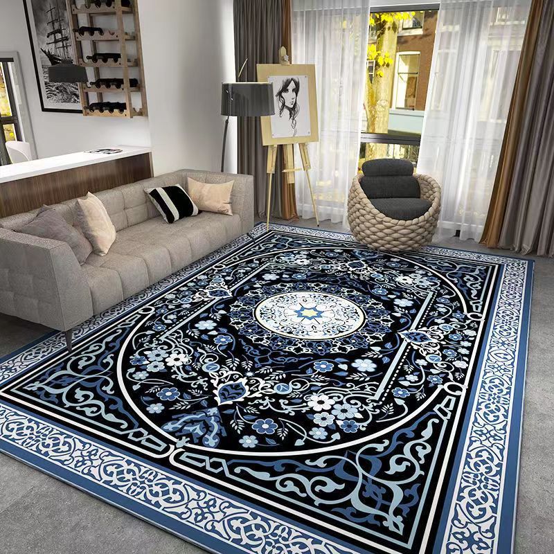 Bohemian Style Crystal Velvet Carpet Wear-Resistant and Dirt-Resistant Bedroom Non-Slip Bedside Rug Home Living Room Sofa Coffee Table Rug