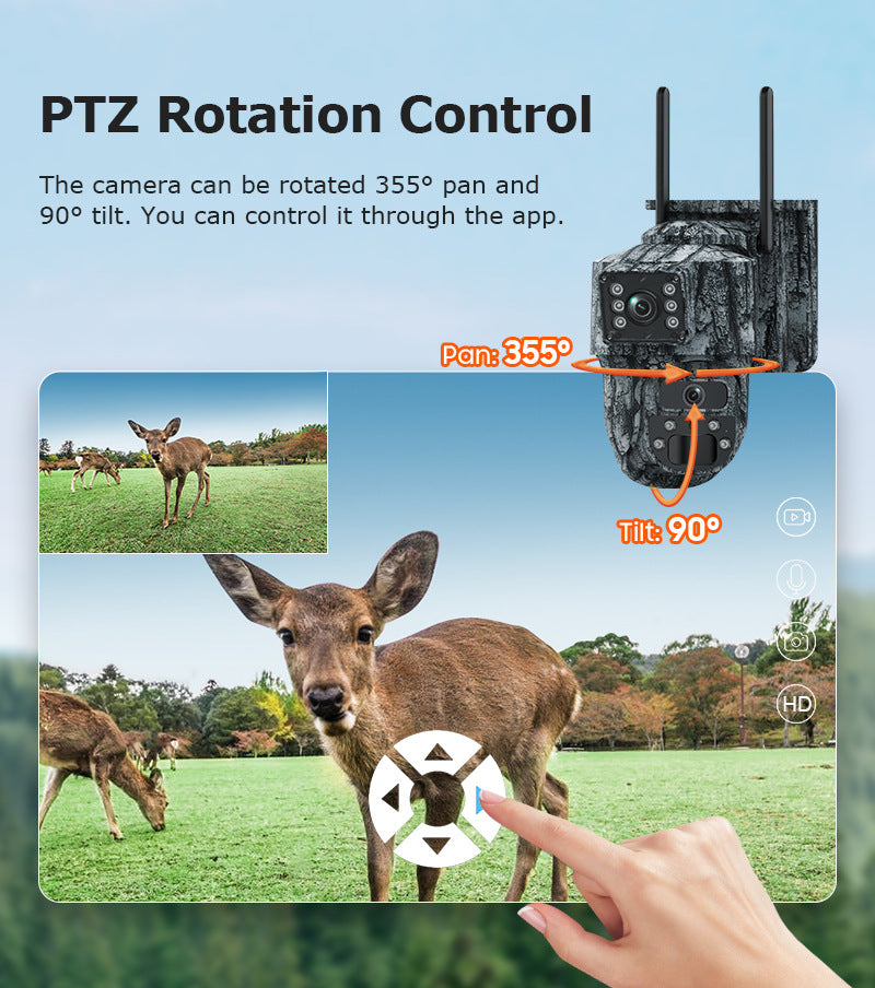 Specially designed for Solar Surveillance Cameras6MP High Definition Dual Screen4G Outdoor Waterproof Camera New Camouflage